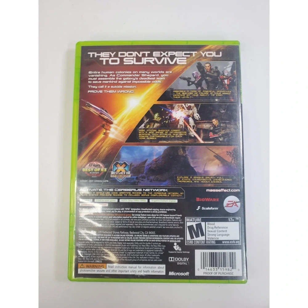 Mass Effect Trilogy Xbox 360 Microsoft Three Game Lot Bundle Tested Working